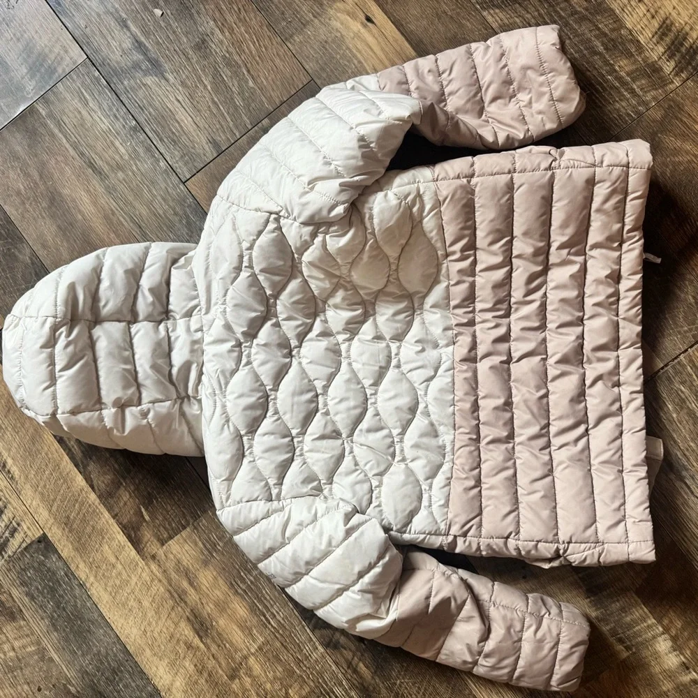 Columbia Kids Two-Tone Hooded Puffer Jacket - Pink & Cream
